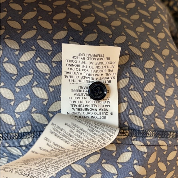 Seventy Venezia Blue Pattern Belted Shirt Dress US 10/L MSRP $335 - Picture 3 of 4